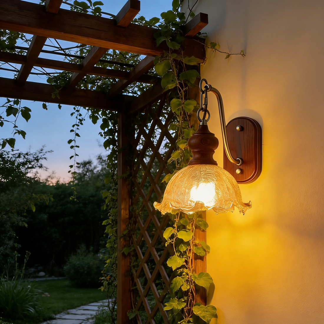 Vintage Rose Bell Wall Sconce