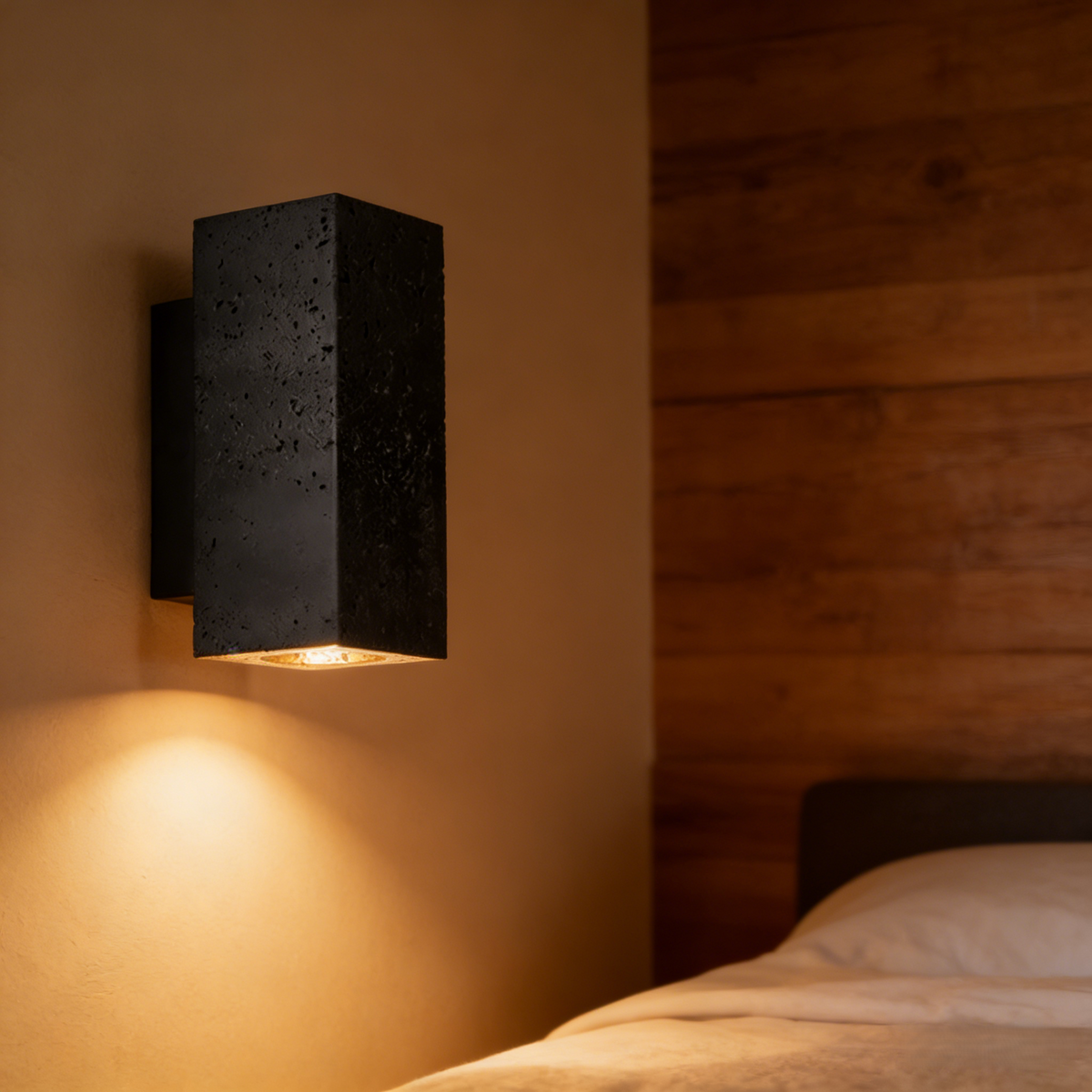Black Travertine Wall Lamp