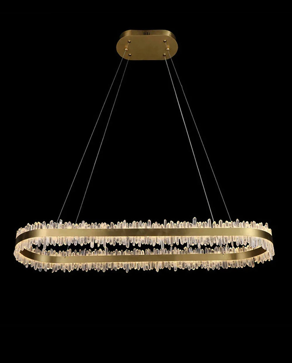 47 Inch Linear Chandelier Modern Quartz Crystal Chandelier for Dining Room
