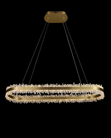 47 Inch Linear Chandelier Modern Quartz Crystal Chandelier for Dining Room