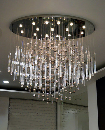 59'' Oval Chandelier for Dining Room Big Modern Glass Bubble Chandelier