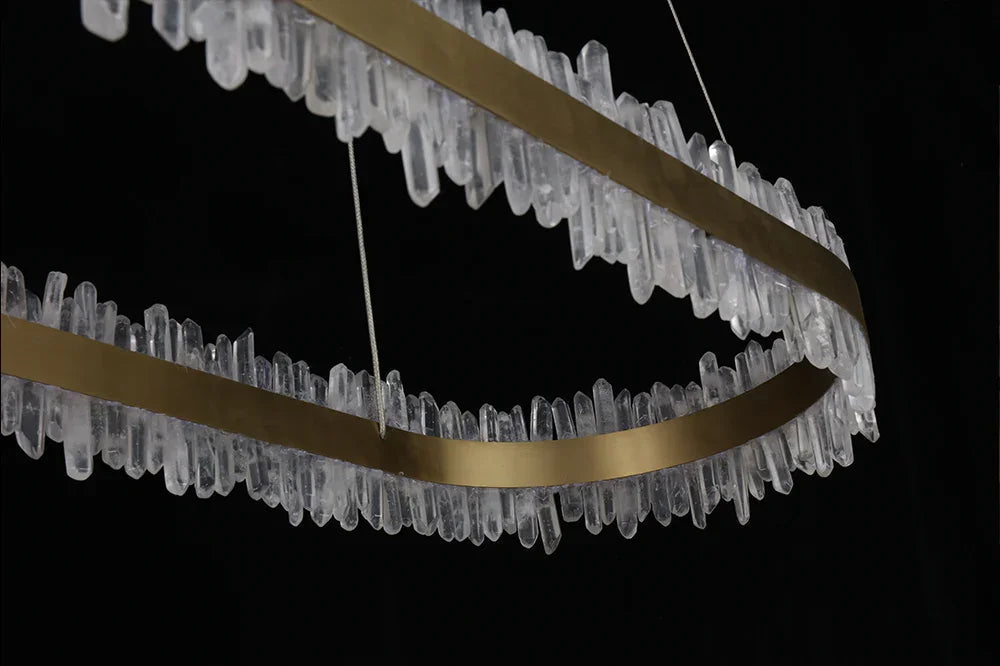 47 Inch Linear Chandelier Modern Quartz Crystal Chandelier for Dining Room