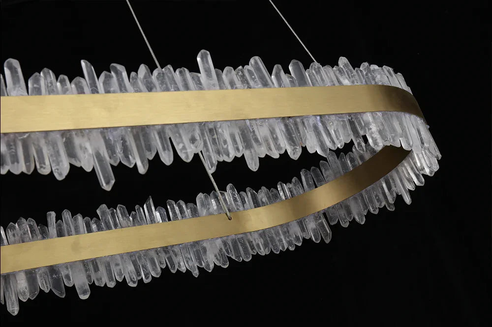 47 Inch Linear Chandelier Modern Quartz Crystal Chandelier for Dining Room