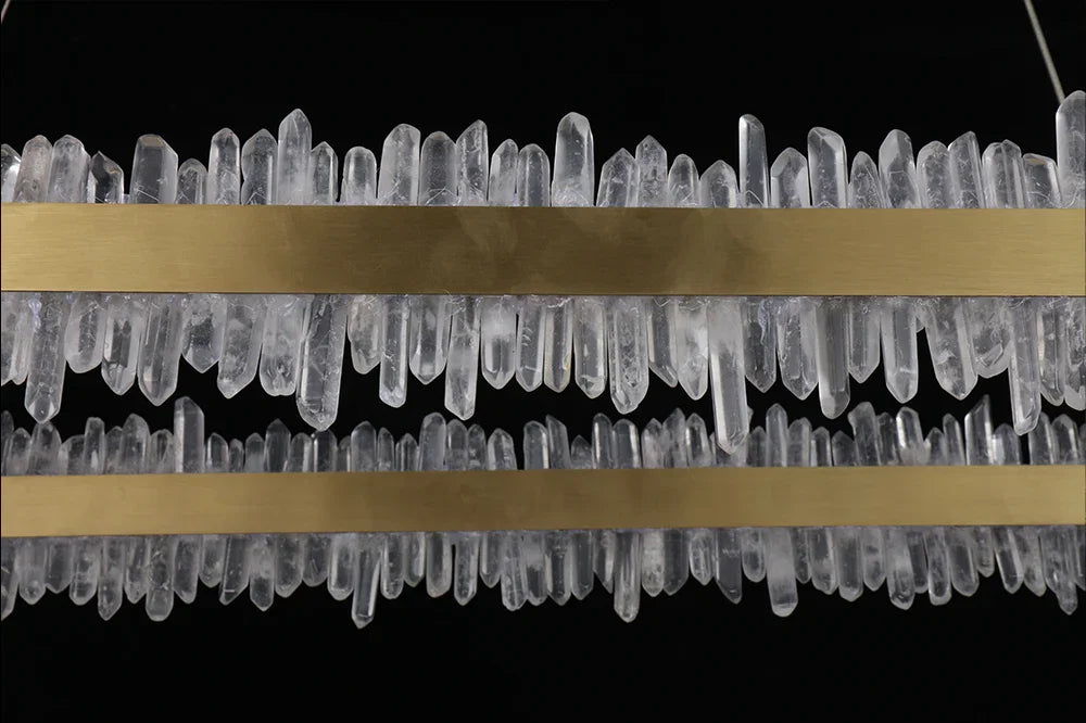 47 Inch Linear Chandelier Modern Quartz Crystal Chandelier for Dining Room