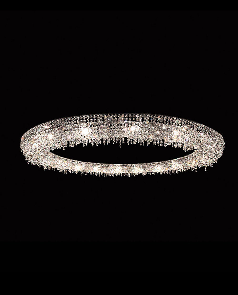 79 Inch Round Huge Looop Chandelier Hanging Modern Crystal Chandelier