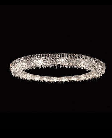 79 Inch Round Huge Looop Chandelier Hanging Modern Crystal Chandelier