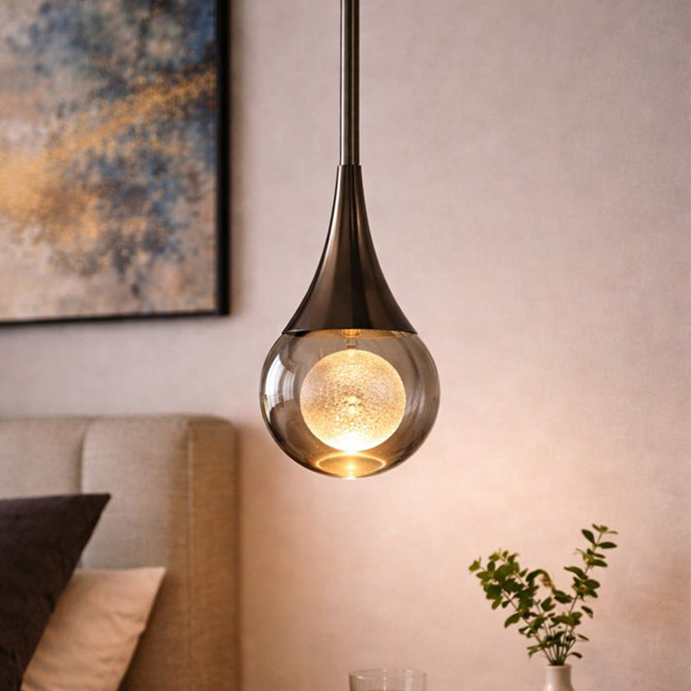 Moon-Shaped LED Single-Head Pendant Light