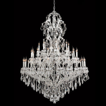 59X85 Inch Tall Chandelier for High Ceiling Foyers 48 Lights Chrome Elegant Crystal Lighting