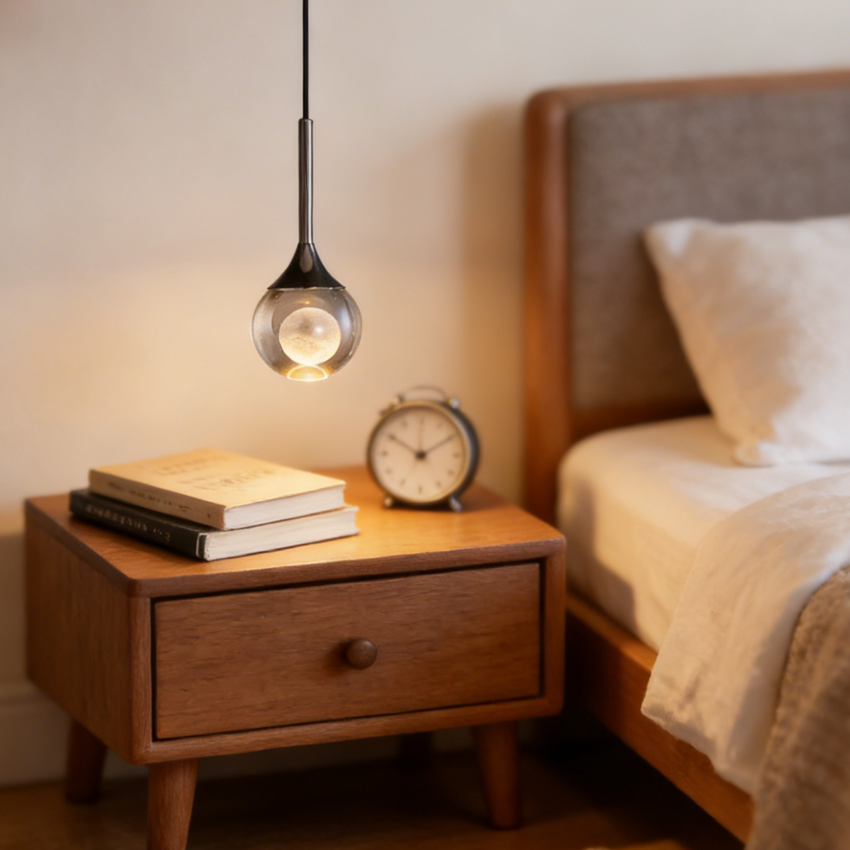 Moon-Shaped LED Single-Head Pendant Light