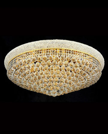 36'' Round Crystal Ceiling Light Empire Flush Mounted Crystal Chandelier