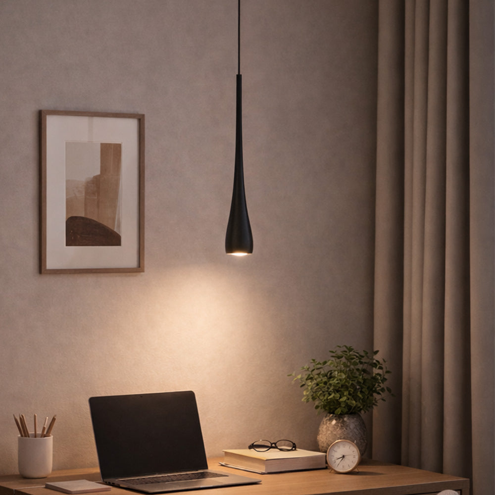 Teardrop-Shaped LED Single-Head Pendant Light