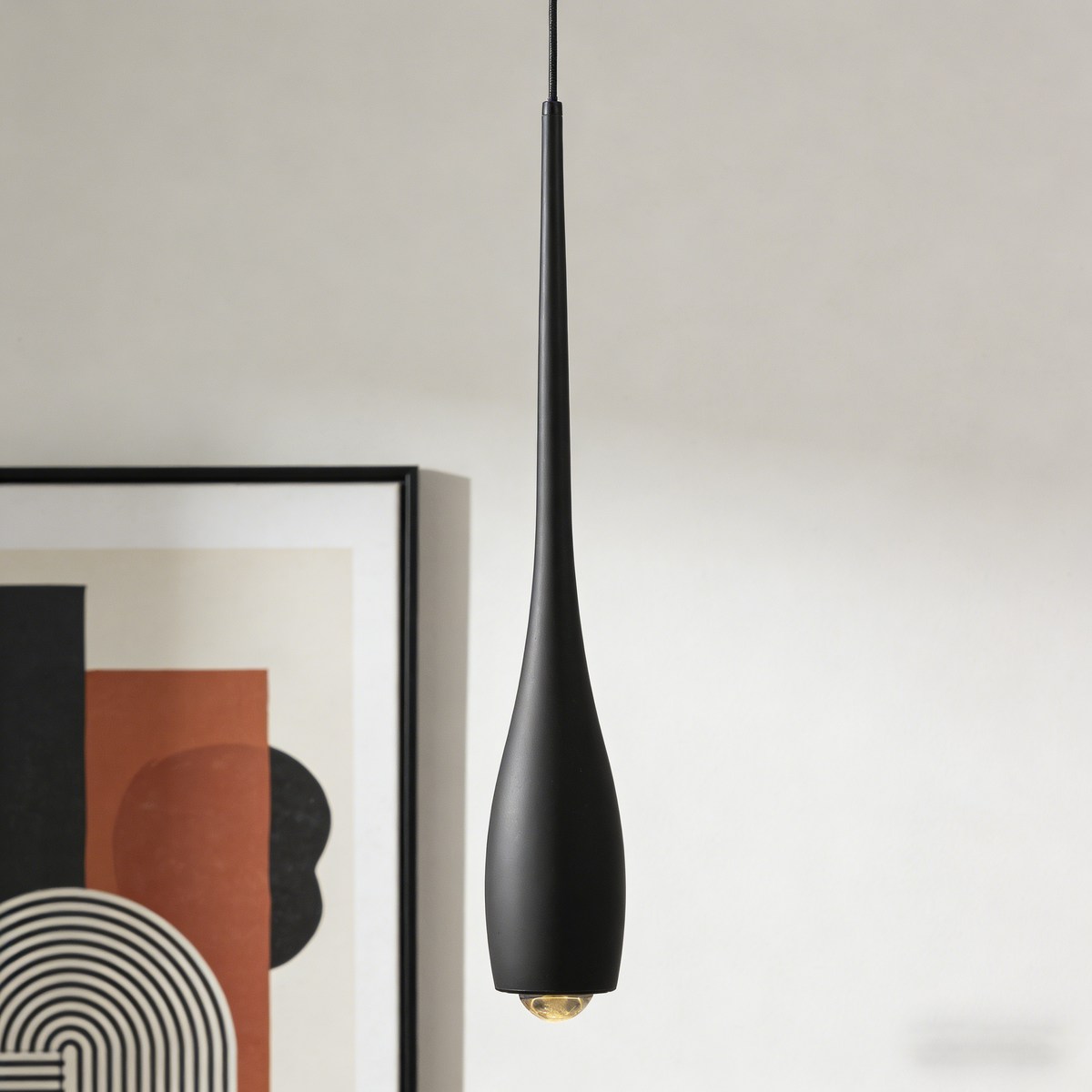 Teardrop-Shaped LED Single-Head Pendant Light