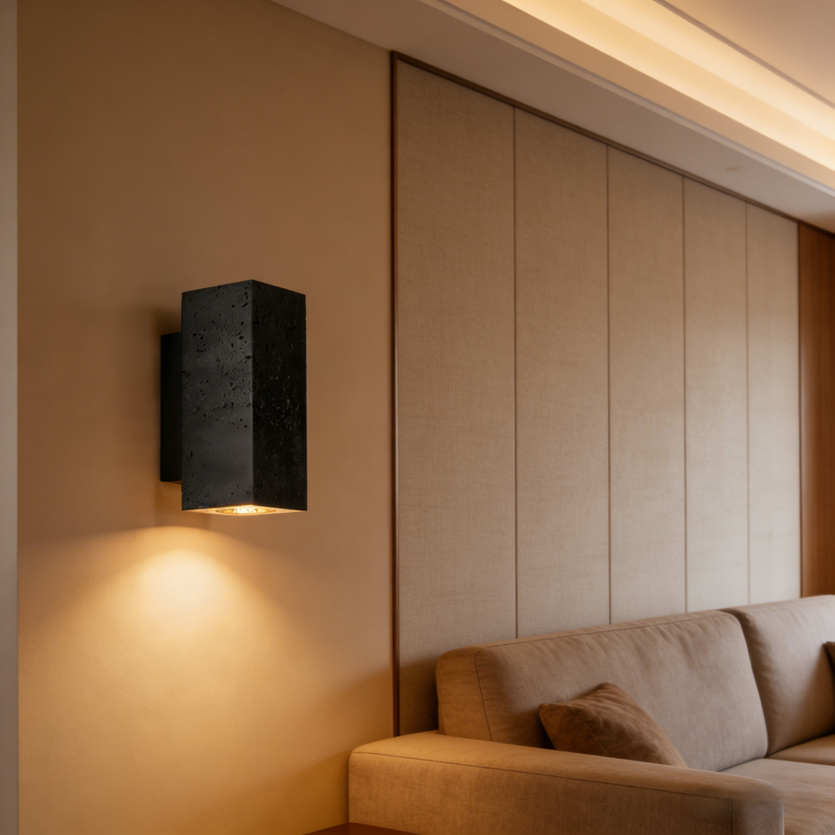 Black Travertine Wall Lamp