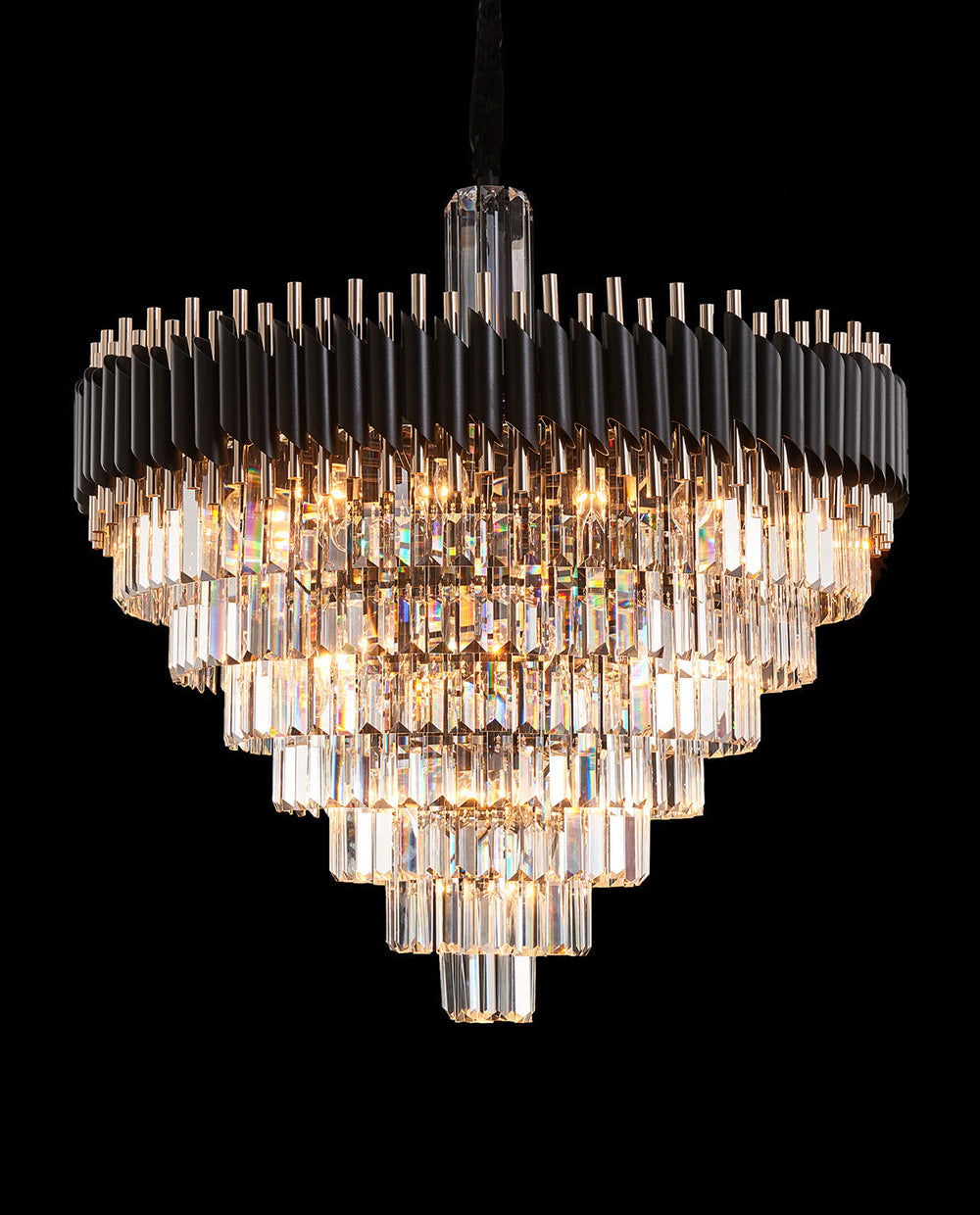 40 Inch Luxury Modern Round Crystal Chandelier Lighting for Living Room