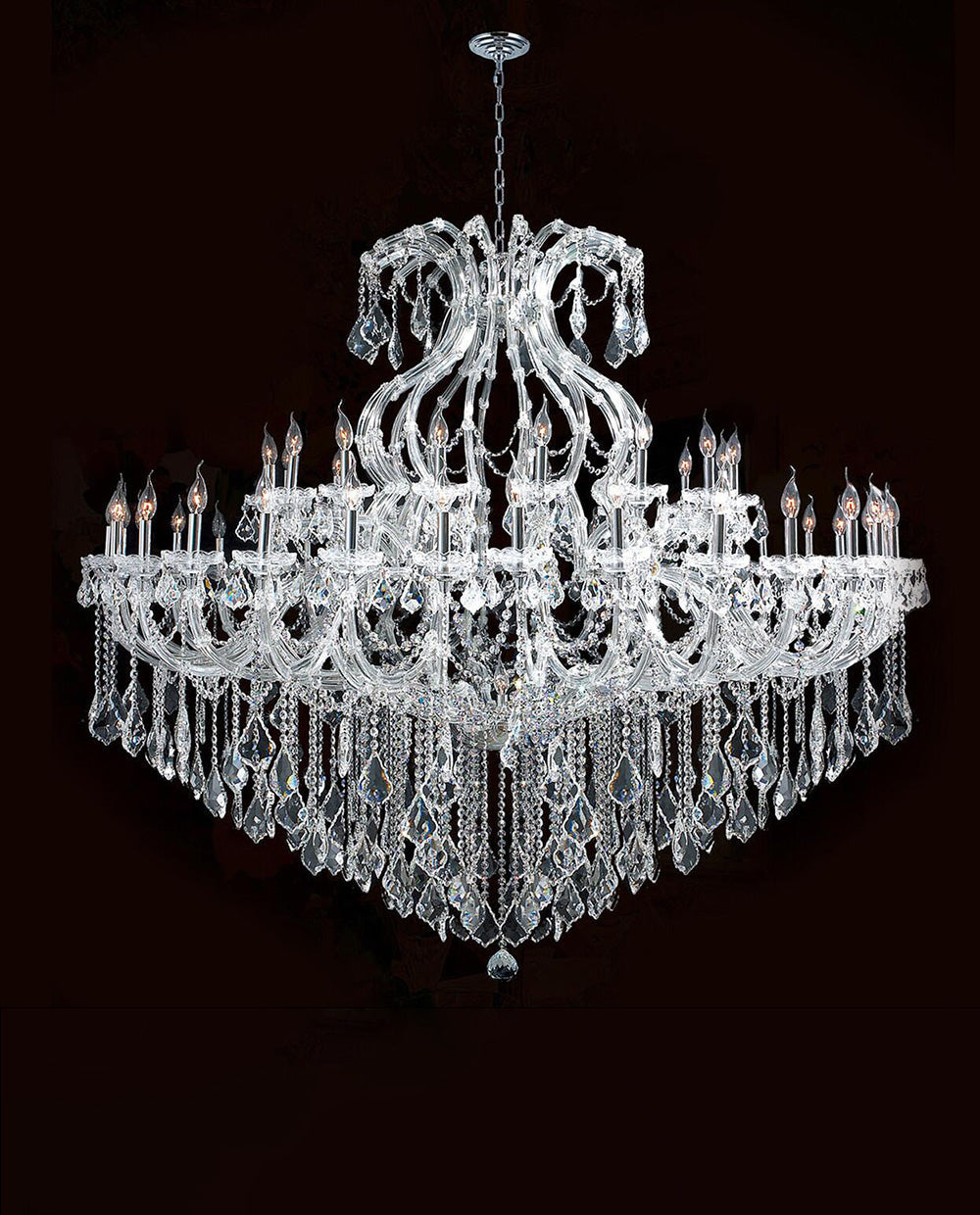 71X59 Inch Extra Wide Chandelier 49 Lights Big Chrome Maria Theresa Crystal Chandelier For Dining Room