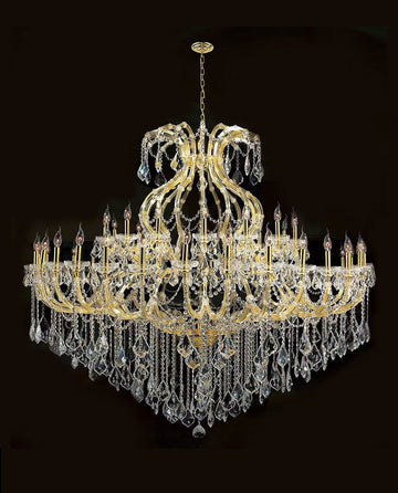 71X59 Inch Extra Wide Chandelier 49 Lights Big Gold Maria Theresa Crystal Chandelier For Dining Room