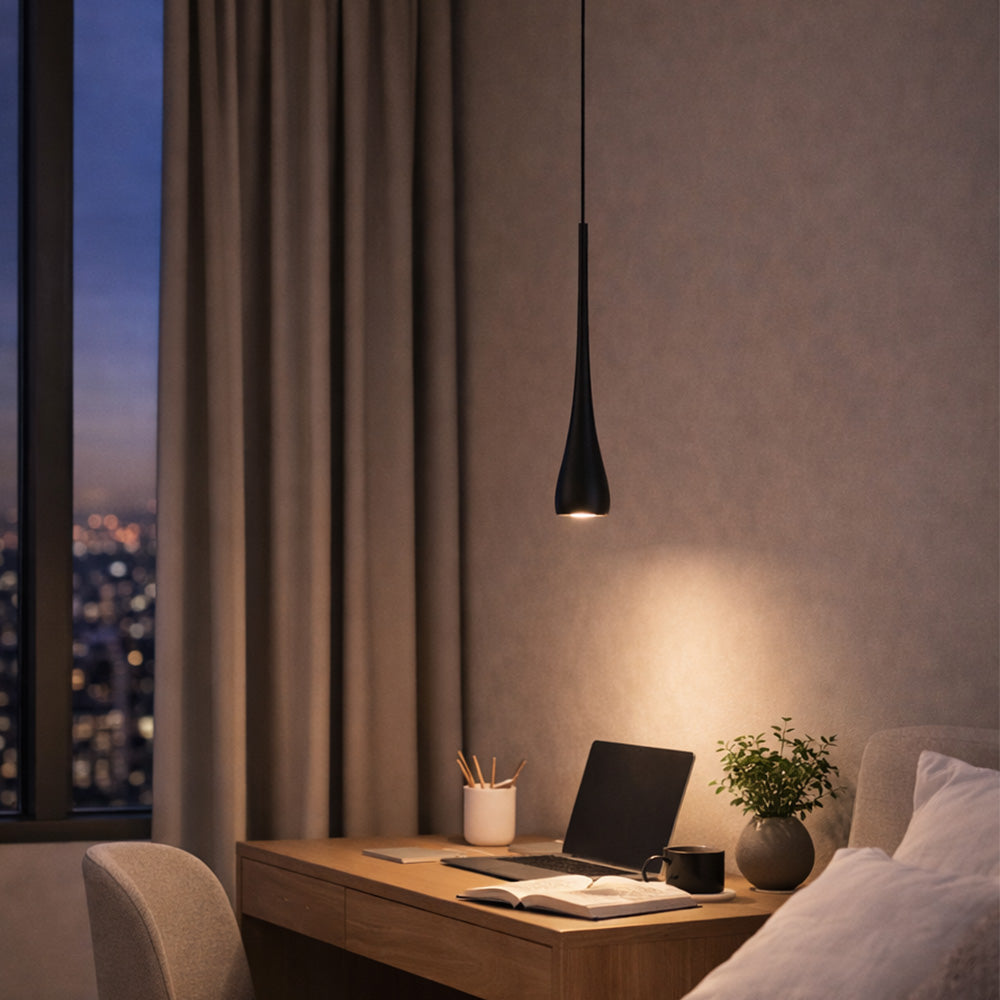 Teardrop-Shaped LED Single-Head Pendant Light