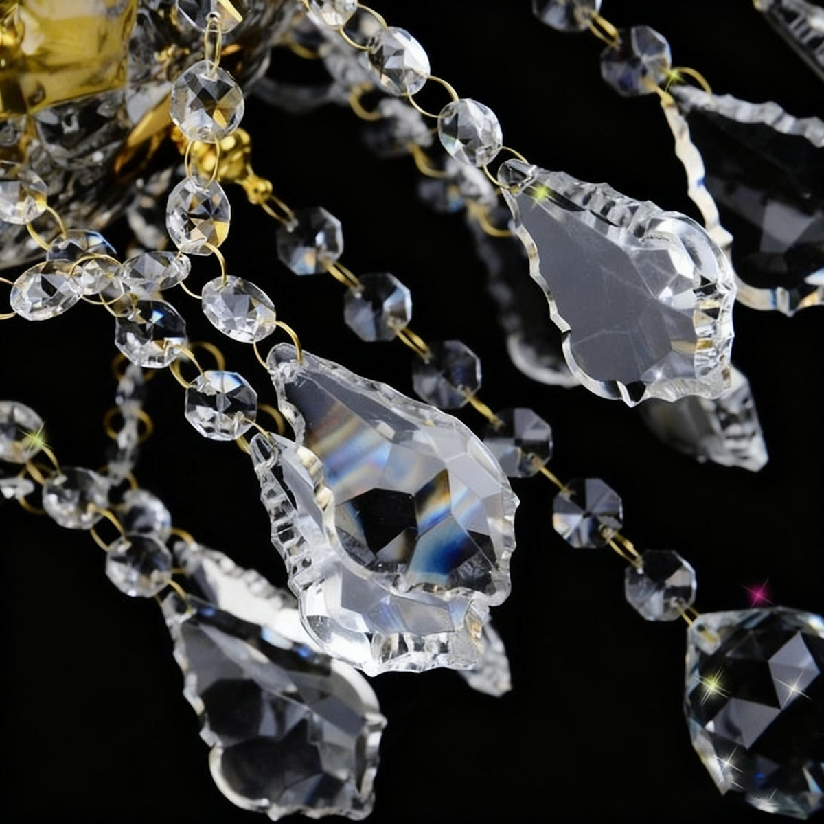 50 Lights Tiered Chandelier 63X61 Inch Large Gold Crystal Chandelier Lighting
