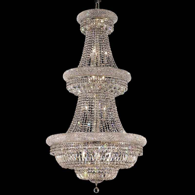 30X56 Inch 37 Lights French Basket K9 Crystal Chandelier Lighting