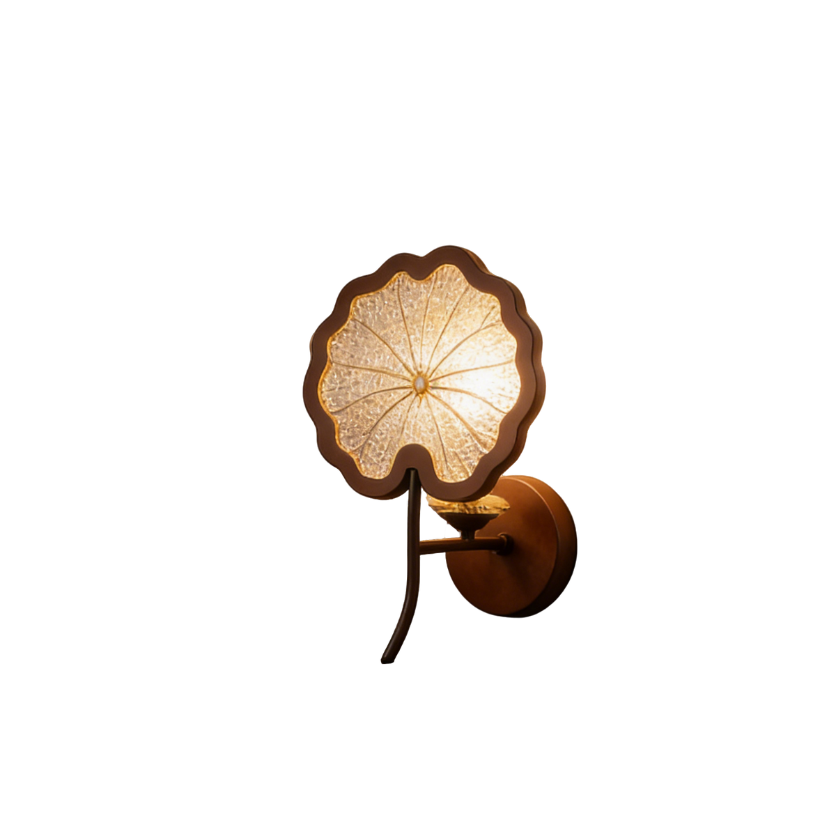 Lotus Leaf Pattern Art Glass Wall Sconce