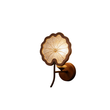 Lotus Leaf Pattern Art Glass Wall Sconce