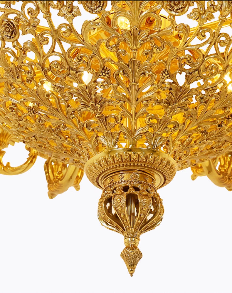 59X65 Inch 19th Century Extra Large French Brass Chandelier Antique Chandelier for Foyer