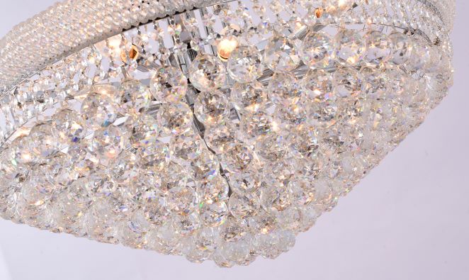 48X86 Inch 42 Lights French Empire Chrome K9 Crystal Chandelier for High Ceilings