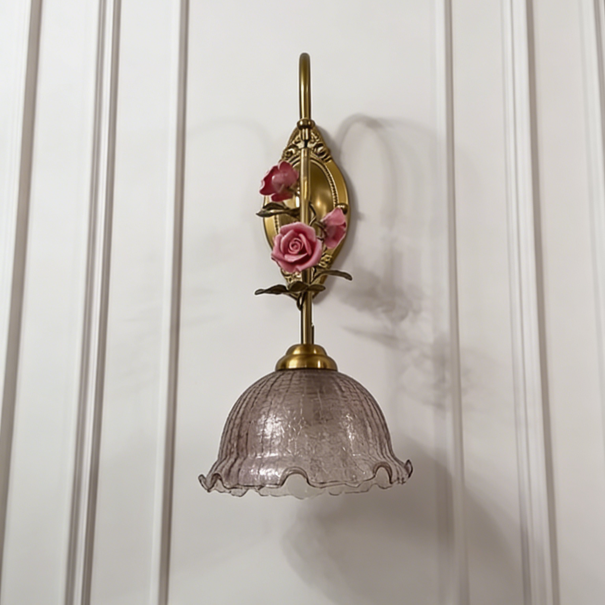 Vintage Rose Crystal Wall Lamp