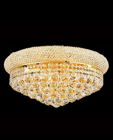 20'' Round Crystal Ceiling Light Empire Flush Mounted Crystal Chandelier