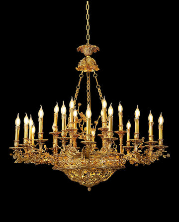 47X43 Inch Baroque Style Antique French Palace Copper Chandelier