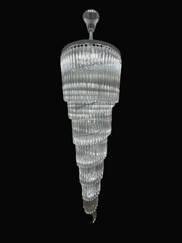 102 Inch Tall Chandelier Modern Spiral Crystal Chandelier for High Ceiling Staircase