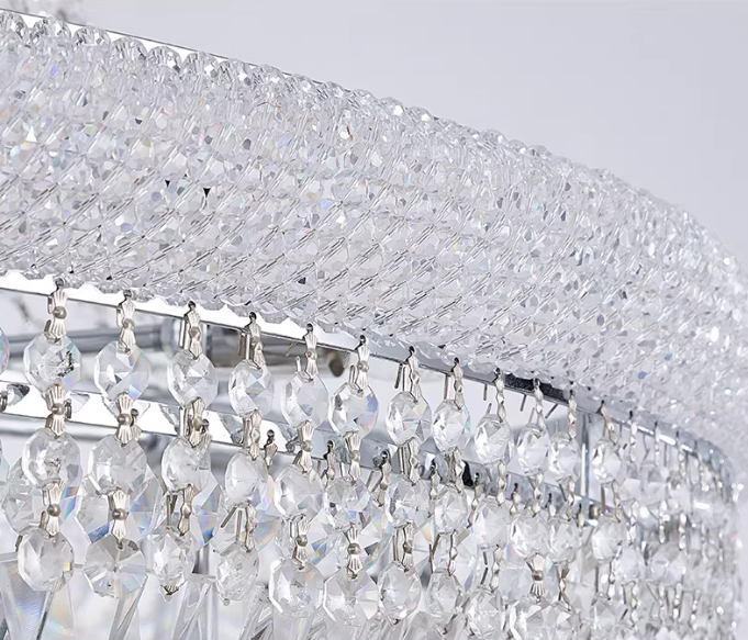 36X69 Inch 32 Lights French Basket K9 Crystal Chandelier Lighting