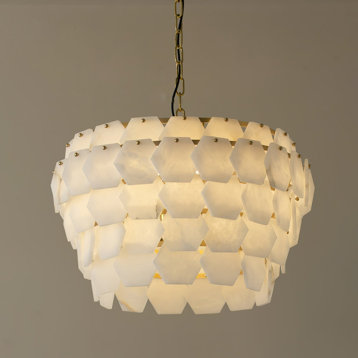 Elegant Hexa Cloud Alabaster Pendant Light - Kavker