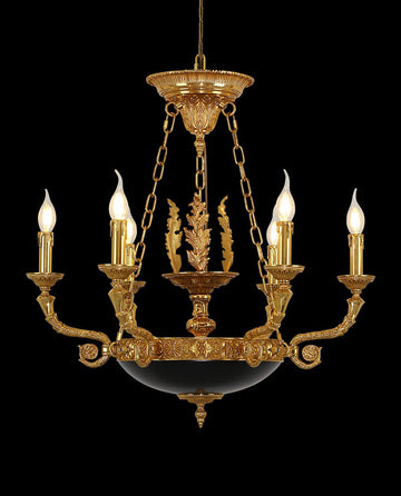 28X26 Inch 6 Lights Rococo French Empire Copper Chandelier