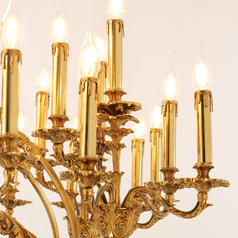 47X39 Inch 36 Lights Baroque Style Antique Brass Chandelier