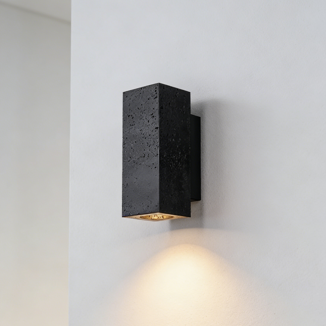 Black Travertine Wall Lamp