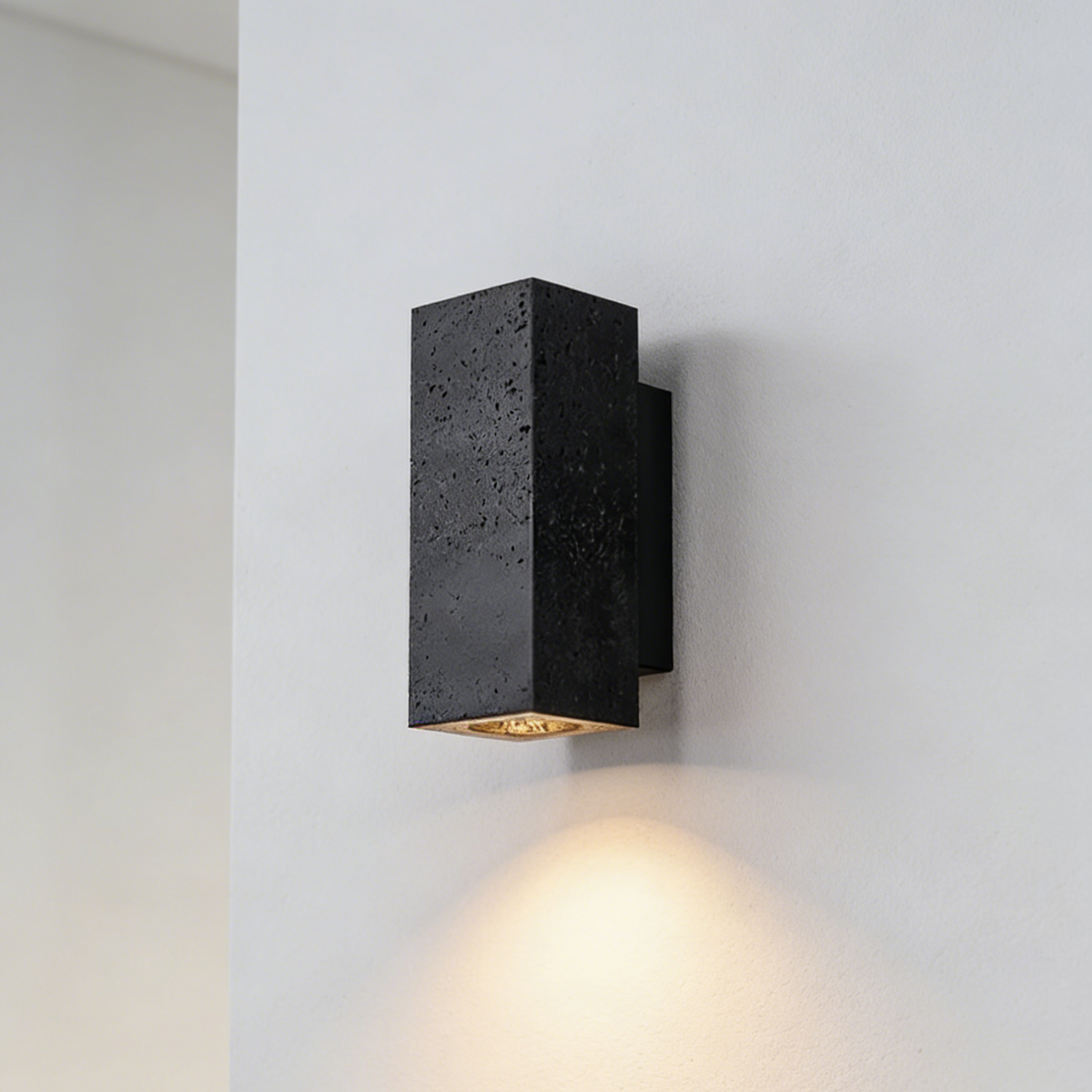 Black Travertine Wall Lamp