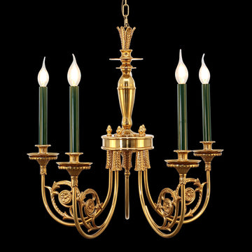 26-34 Inch Multiple Size Small Baroque Style Royal French Copper Chandelier Lighting