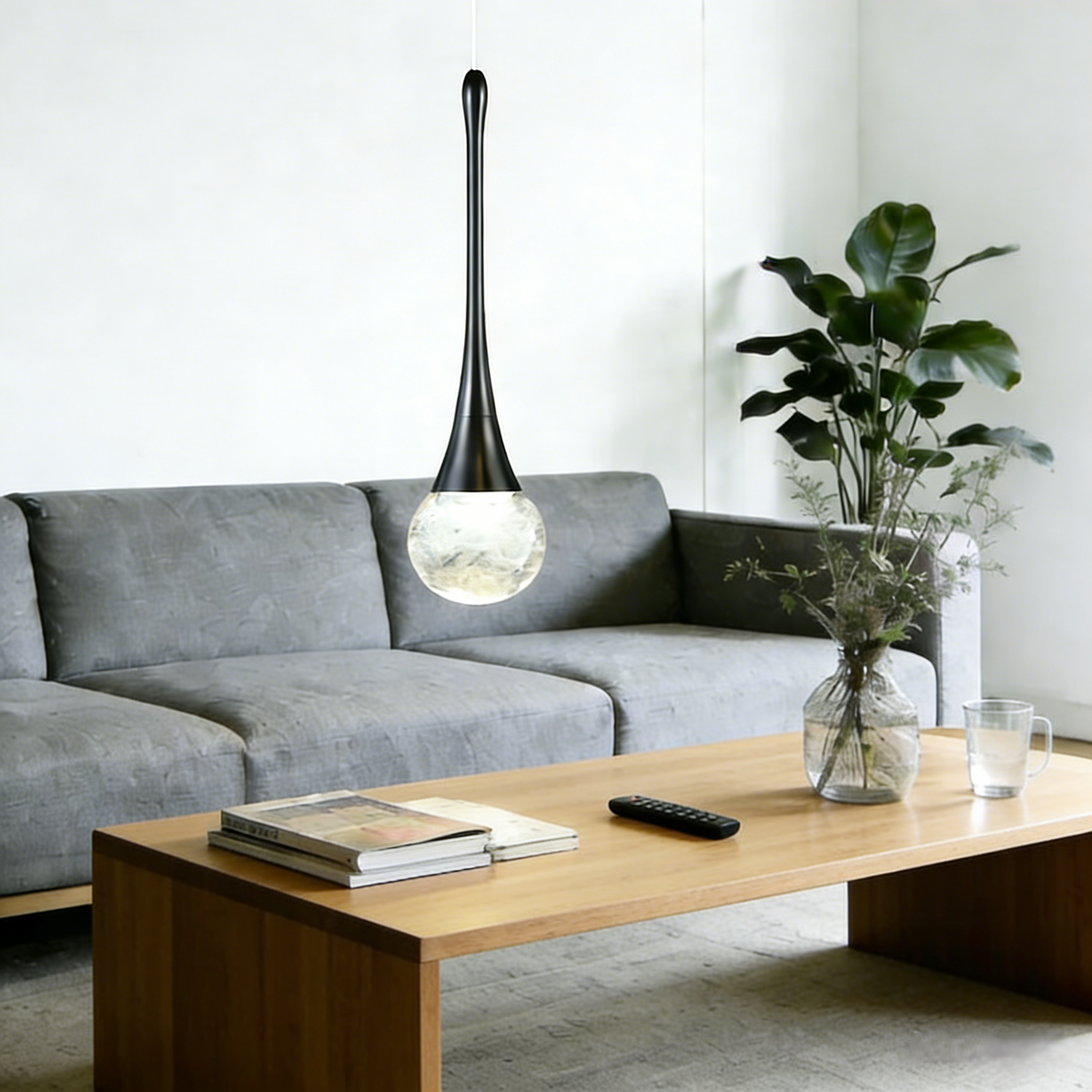 Crystal Ball Teardrop LED Single-Head Pendant Light