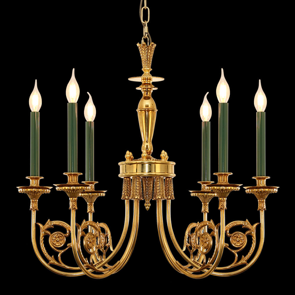 26-34 Inch Multiple Size Small Baroque Style Royal French Copper Chandelier Lighting
