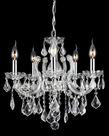 18'' Wide Small Chandelier 5 Lights Maria Theresa Crystal Chandelier MT01L5C