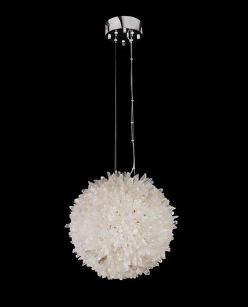 Clear Geode Quartz Crystal Ball Modern Pendant Light