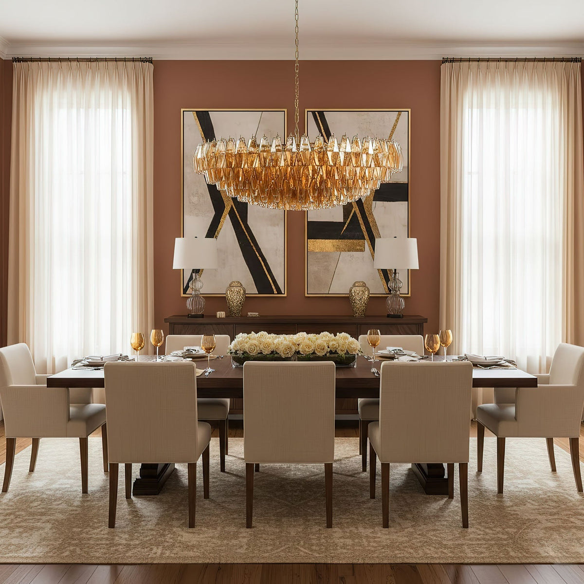 Premium Amber Sorrento Chandelier - Kavker