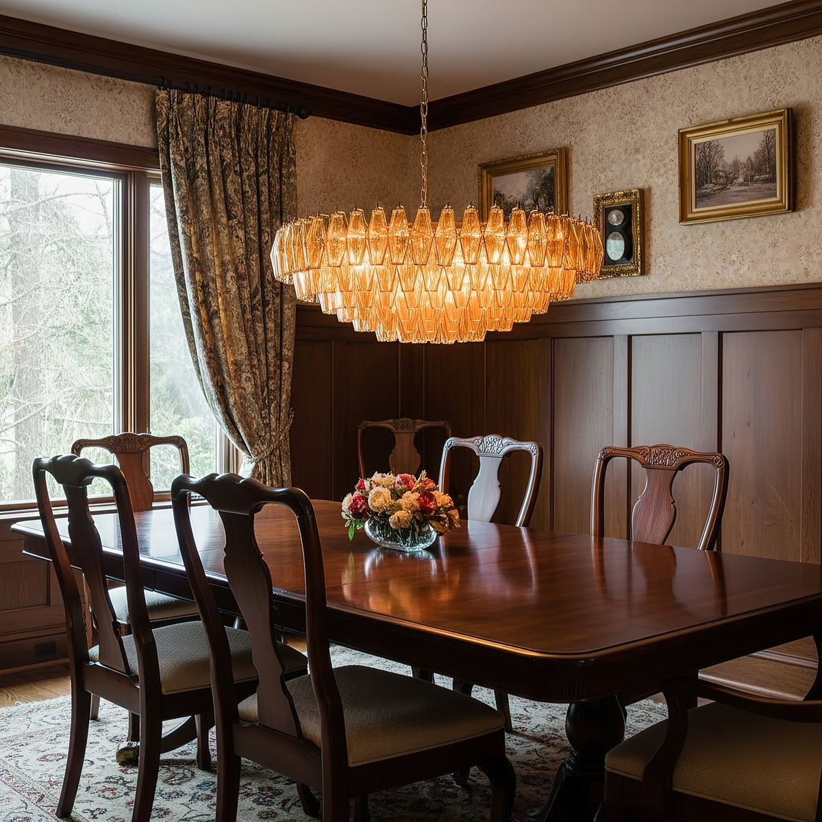 Premium Amber Sorrento Chandelier - Kavker