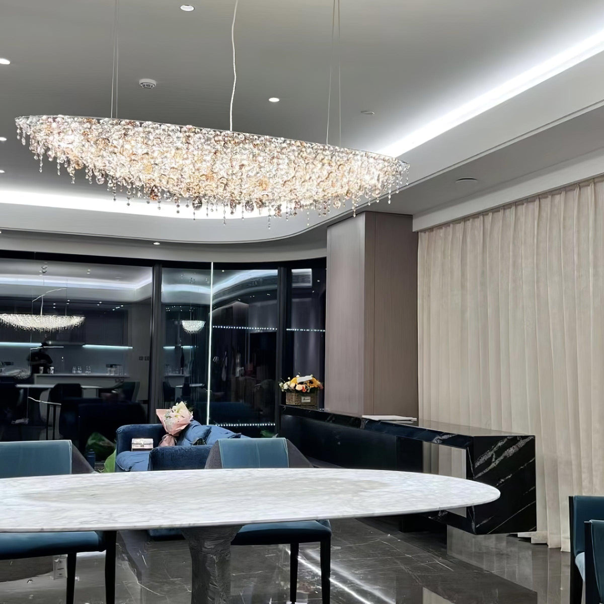 Elegant Boat Crystal Chandelier