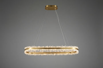 Modern 47 Inch Linear Chandelier Modern Quartz Crystal Chandelier for Dining Room - Kavker