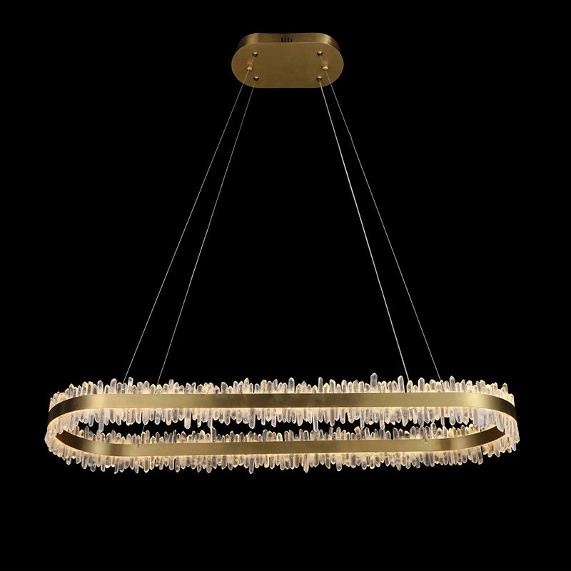 Modern 47 Inch Linear Chandelier Modern Quartz Crystal Chandelier for Dining Room - Kavker