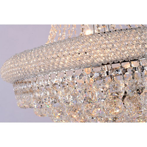 48X86 Inch 42 Lights French Empire Chrome K9 Crystal Chandelier for High Ceilings