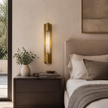 James Fluted Glass Wall Sconce - 1-Light Indoor/Outdoor Rated Modern Fixture