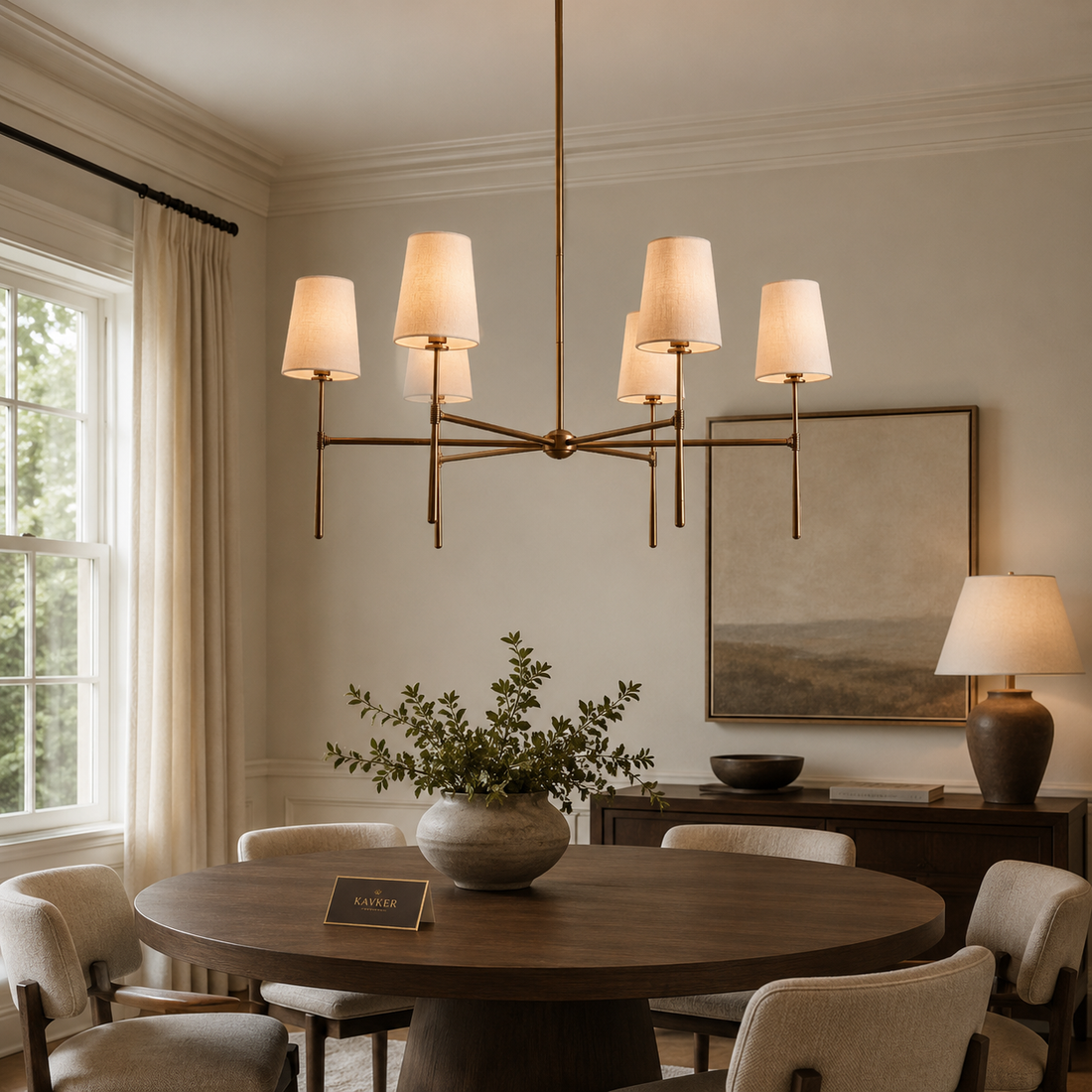Rhodes Round Chandelier in Bronze Light